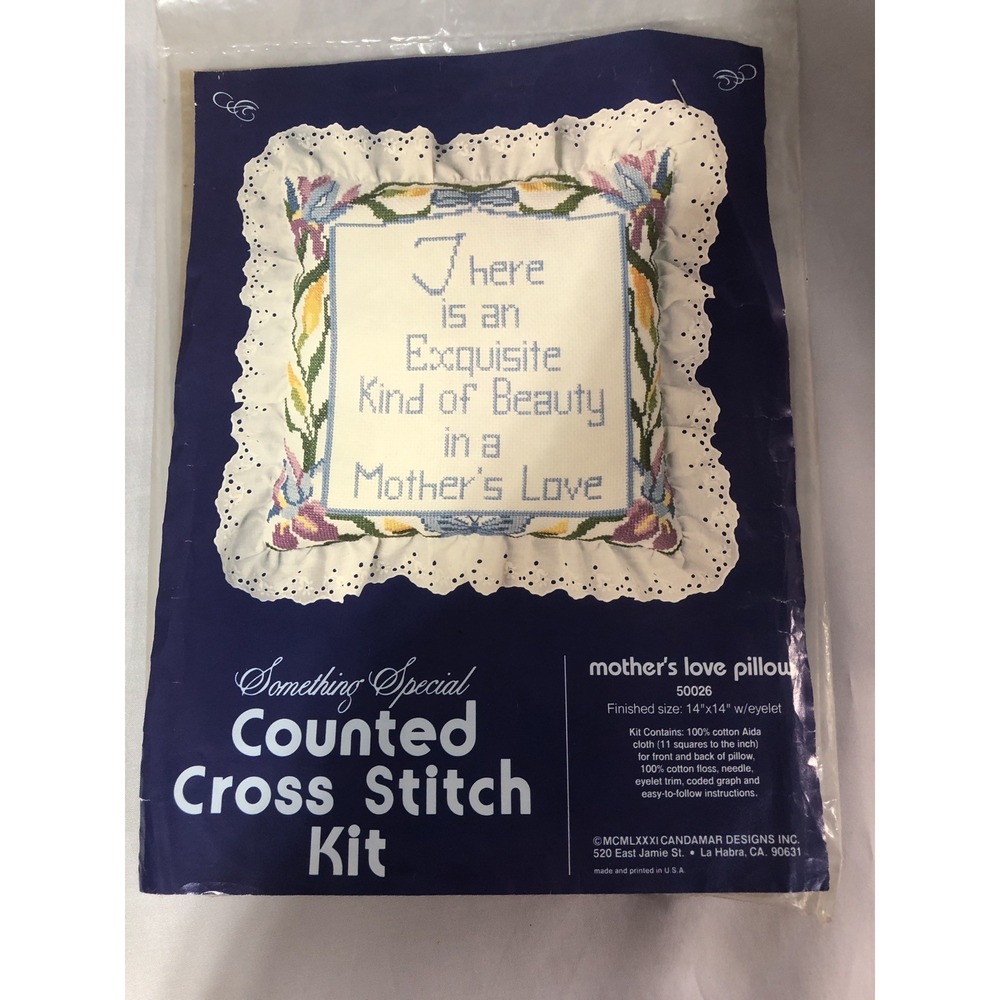 Vintage Something Special Counted Cross Stitch Mothers Love Pillow Kit #50026